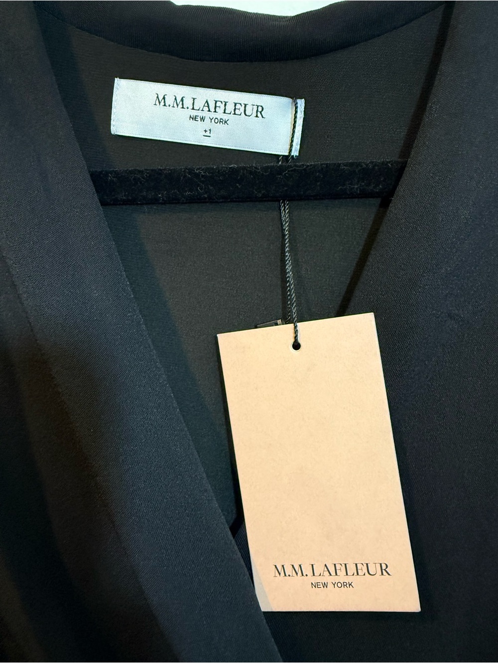 MM Lafleur Morgan Black Wrap-Front Long Sleeve Dress - Picture 3 of 6